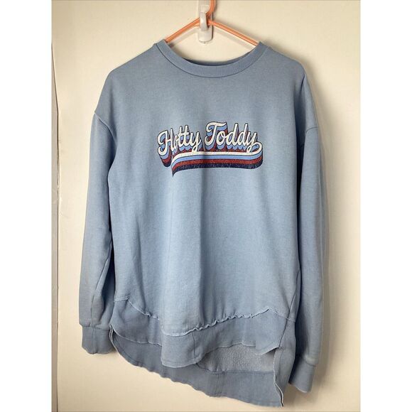 Vintage Style Hotty Toddy Mississippi HI-Low Sweatshirt Light Blue Faded Size M - Picture 2 of 9